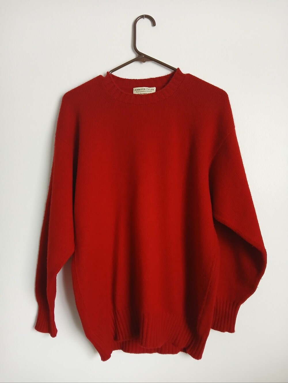 Jennifer Tyler Pure Cashmere Red Sweater Made In Scotland